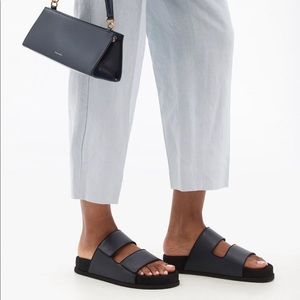 NEOUS - Dombai Suede-lined Leather Slides In Navy - NWT - Size EU 38